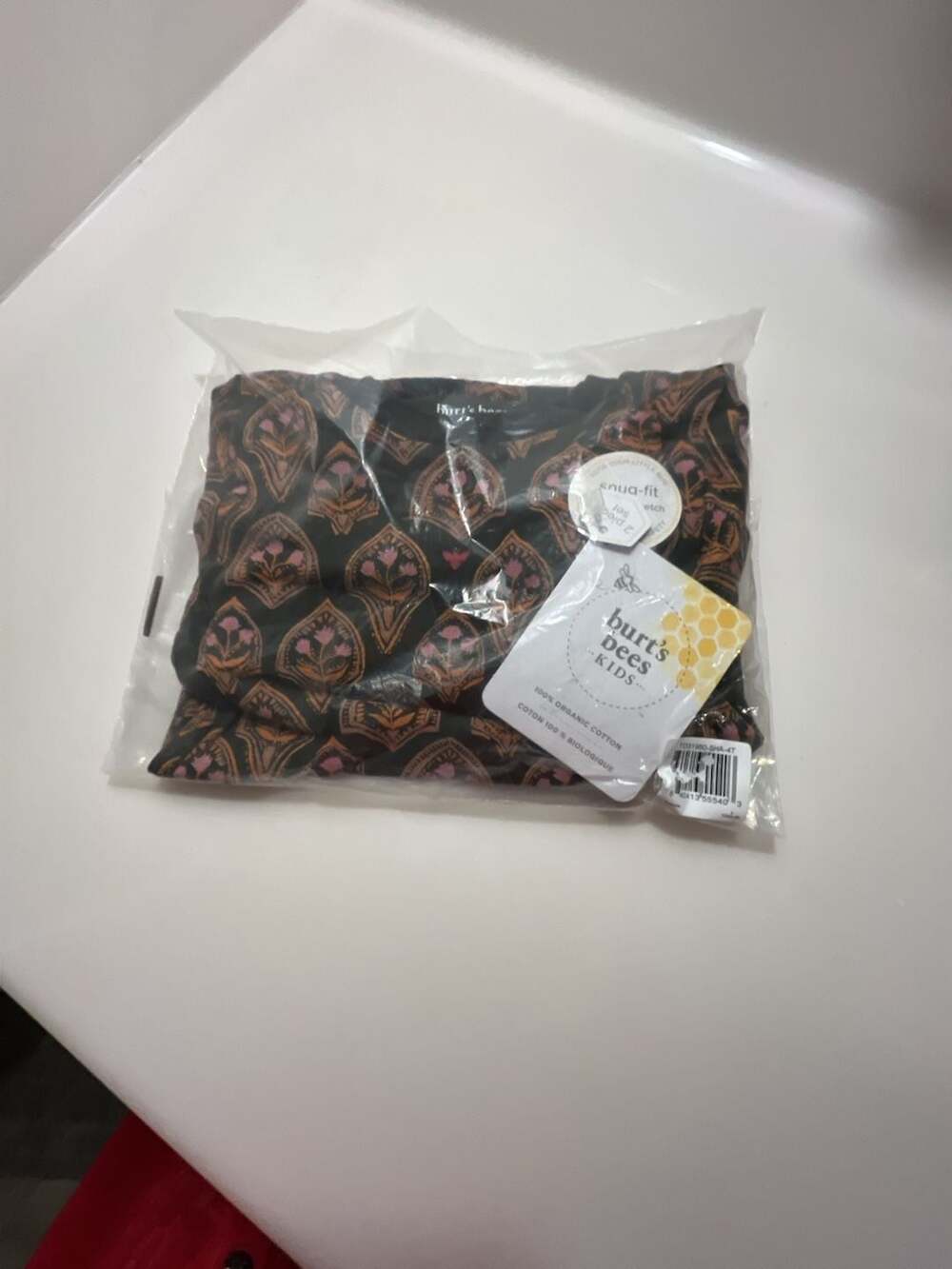 Burt's Bees Kids Snug-Fit 2-Piece Pajama Set in Black Floral Print